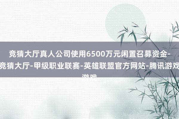竞猜大厅真人公司使用6500万元闲置召募资金-竞猜大厅-甲级职业联赛-英雄联盟官方网站-腾讯游戏