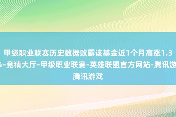 甲级职业联赛历史数据败露该基金近1个月高涨1.31%-竞猜大厅-甲级职业联赛-英雄联盟官方网站-腾讯游戏